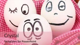  Presentation with faces - Cool new presentation with dodgers - white eggs with funny faces backdrop and a  colored foreground