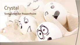  Presentation with faces - Audience pleasing presentation consisting of dodgers - white eggs with funny faces backdrop and a  colored foreground