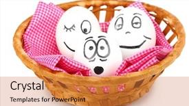  Presentation with faces - Theme with dodgers - white eggs with funny faces background and a  colored foreground