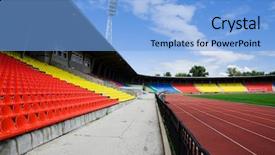  Presentation with solar - Theme enhanced with dodgers baseball - beautiful modern stadium in solar background and a  colored foreground