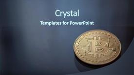  Presentation with blue gold - Slides featuring dof on blue glass background background and a  colored foreground