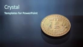  Presentation with blue gold - Amazing PPT theme having dof on blue glass background backdrop and a  colored foreground