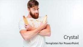  Presentation with filthy - Cool new theme with dog bite - happy bearded man in filthy backdrop and a sky blue colored foreground