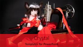  Presentation with dog - Presentation theme having dog-breed-hairless-chinese-dog background and a crimson colored foreground