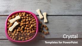  Presentation with dog food - Slides with dog food in pink plastic background and a tawny brown colored foreground