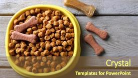  Presentation with dog food - Cool new slide set with dog food in yellow plastic backdrop and a tawny brown colored foreground