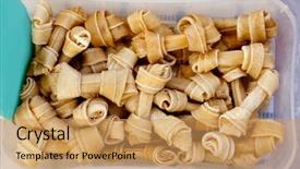  Presentation with dog food - Colorful PPT theme enhanced with dog food with bone shape backdrop and a coral colored foreground