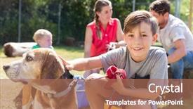  Presentation with animal shelter - Audience pleasing theme consisting of dog from the animal backdrop and a coral colored foreground