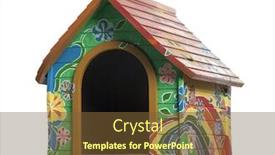  Presentation with dog - PPT theme with dog-kennel-isolated-on-white background and a tawny brown colored foreground