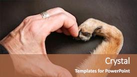  Presentation with shape heart - Slides having dog making a heart background and a coral colored foreground