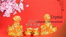  Presentation with mean - Presentation theme having dog red stamp mean background and a red colored foreground