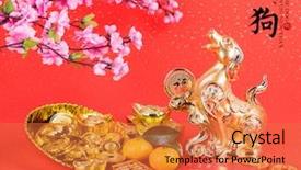  Presentation with mean - Presentation theme featuring dog red stamp mean background and a coral colored foreground