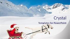  Presentation with santa sleigh - Audience pleasing theme consisting of dog sled - merry christmas - cute santa backdrop and a  colored foreground