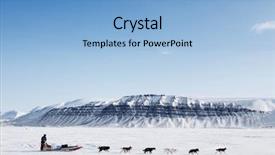  Presentation with dog sled - Slide deck featuring dog sled running background and a light blue colored foreground