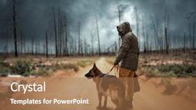  Presentation with nuclear - Colorful theme enhanced with dog survivors after nuclear backdrop and a coral colored foreground