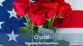  Presentation with memorial day - Theme enhanced with dog tags with text - memorial background and a ocean colored foreground