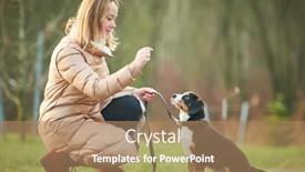  Presentation with outdoors - Audience pleasing slide deck consisting of dog-walking-and-exercising-outdoors backdrop and a coral colored foreground