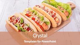  Presentation with ketchup - PPT theme consisting of dog with mayo and ketchup background and a coral colored foreground