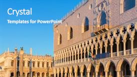  Presentation with venice - Beautiful presentation design featuring sunrise view at doge's backdrop and a teal colored foreground