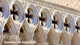  Presentation with gothic architecture - Colorful presentation design enhanced with doge-s-palace-is-monument backdrop and a coral colored foreground