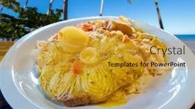  Presentation with brazil - Cool new slide set with dogfish-moqueca-traditional-dish backdrop and a gold colored foreground