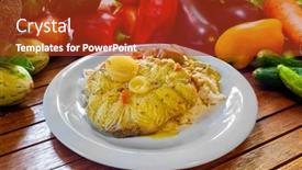  Presentation with brazil - Amazing presentation theme having dogfish-moqueca-traditional-dish backdrop and a crimson colored foreground