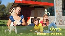  Presentation with family - Presentation design consisting of doghouse for the new background and a tawny brown colored foreground