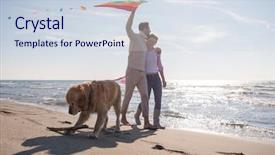  Presentation with fun - Amazing PPT layouts having dogs beer - young couple having fun playing backdrop and a sky blue colored foreground