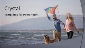  Presentation with young children playing multicultural - Slide deck consisting of dogs beer - young couple having fun playing background and a light gray colored foreground