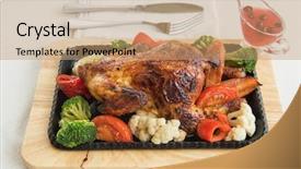  Presentation with roasted chicken - Theme enhanced with dogwood - roasted chicken with vegetables thanksgiving background and a  colored foreground