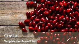  Presentation with dogwood - Slide deck consisting of dogwood berries on wooden table background and a violet colored foreground