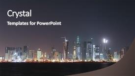  Presentation with qatar - Cool new presentation with doha capital city of qatar backdrop and a dark gray colored foreground