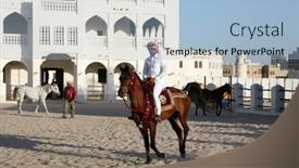  Presentation with stallion - Audience pleasing slides consisting of doha-february-3-a-rider backdrop and a  colored foreground