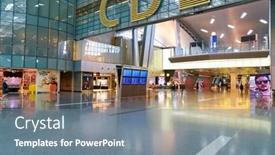 Presentation with airport city - Amazing PPT theme having doha-qatar-circa-june-2017 backdrop and a gray colored foreground