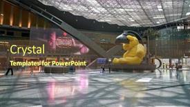  Presentation with airport city - Theme consisting of doha-qatar-circa-june-2017 background and a tawny brown colored foreground