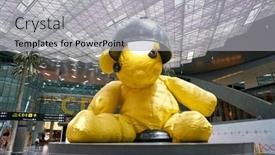  Presentation with airport city - Audience pleasing slides consisting of doha-qatar-circa-june-2017 backdrop and a light gray colored foreground