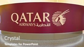  Presentation with airport city - Audience pleasing theme consisting of doha-qatar-circa-may-2017 backdrop and a coral colored foreground