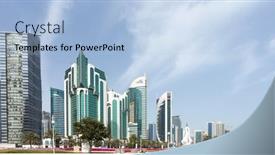  Presentation with qatar - Audience pleasing PPT theme consisting of doha-qatar-february-11-2015 backdrop and a light blue colored foreground