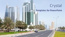  Presentation with qatar - Amazing slides having doha-qatar-february-11-2015 backdrop and a sky blue colored foreground