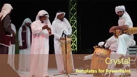  Presentation with emirate - Theme enhanced with doha-qatar-january-8 background and a coral colored foreground