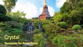  Presentation with mai - Presentation design enhanced with doi-inthanon-in-chiang-mai background and a tawny brown colored foreground