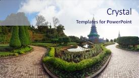  Presentation with chiang mai - Slides featuring doi-inthanon-national-park-panorama background and a sky blue colored foreground