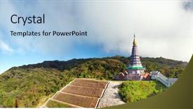  Presentation with chiang mai - Presentation with doi-inthanon-national-park-panorama background and a light blue colored foreground