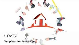  Presentation with tools - Amazing presentation theme having doing a circle with red backdrop and a  colored foreground