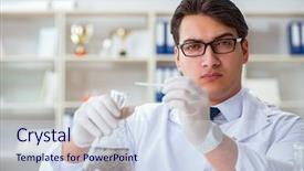  Presentation with water contamination - PPT theme consisting of doing a water test contamination background and a sky blue colored foreground