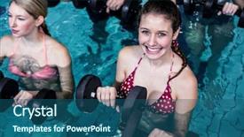  Presentation with swimming pool - Presentation design enhanced with doing an aqua aerobics class background and a ocean colored foreground