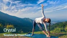  Presentation with exercise - Beautiful presentation theme featuring awana - healthy life exercise concept backdrop and a  colored foreground