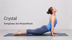  Presentation with mother doing yoga kids - Audience pleasing presentation theme consisting of awana - woman doing ashtanga vinyasa yoga backdrop and a light gray colored foreground