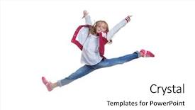  Presentation with healthy - Presentation theme featuring doing ballet leap or jump background and a white colored foreground