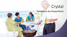  Presentation with barbecue - Amazing slides having doing barbecue for the family backdrop and a white colored foreground